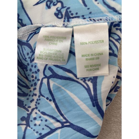 Lilly Pulitzer Womens Deanna Romper Large Succulent Blue Pop 1 Piece Beach - Picture 7 of 8